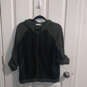 Green and Black Hooded Jacket